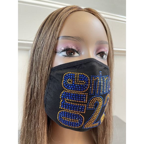 Sigma Gamma Rho 1922 Bling Rhinestone Face Mask - Picture 3 of 11